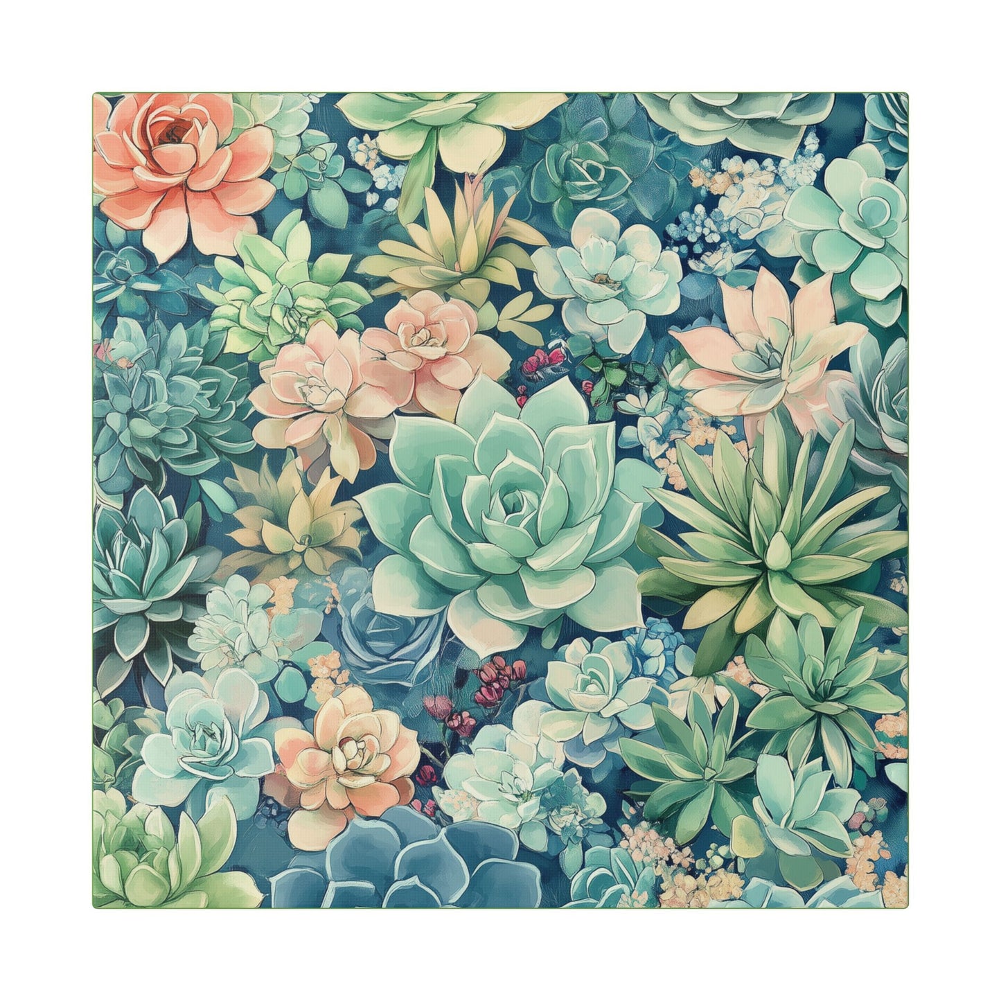 Succulents in Pastel - Secret Garden Collection - Fine Art Print on Canvas
