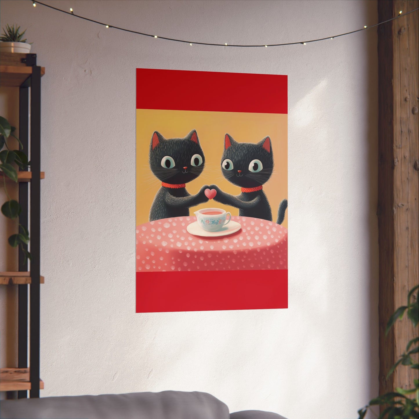 Cat Café - Loving Life - Matte Vertical Posters - Perfect Wall Art for Cat Lovers