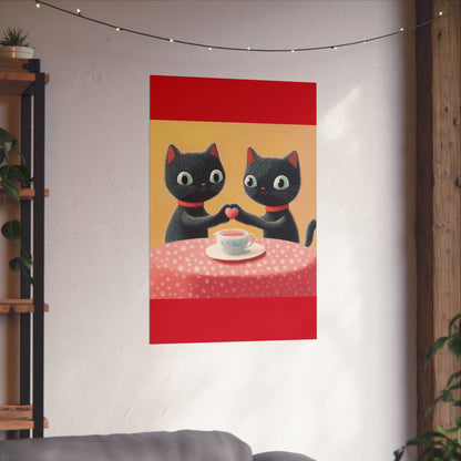 Cat Café - Loving Life - Matte Vertical Posters - Perfect Wall Art for Cat Lovers