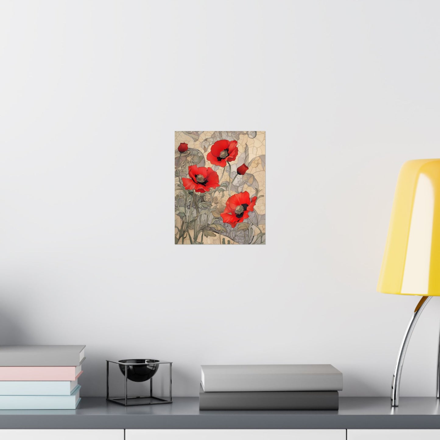 Pretty Poppy Fine Art Print - Floral Matte Vertical Poster – Artwork for Home Décor