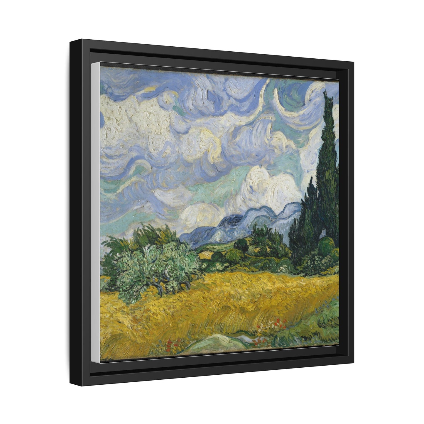 Van Gogh - Wheat Field with Cypresses - Museum Collection - Framed Canvas Print