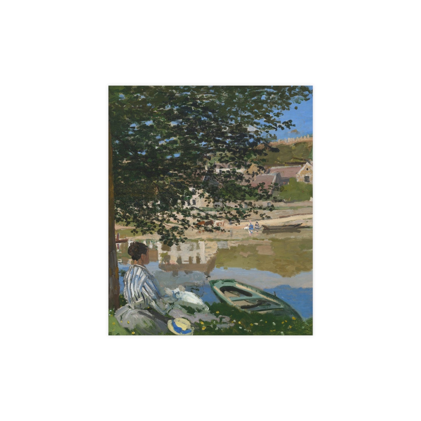 On the Bank of the Seine at Bennecourt - Monet Fine Art Poster