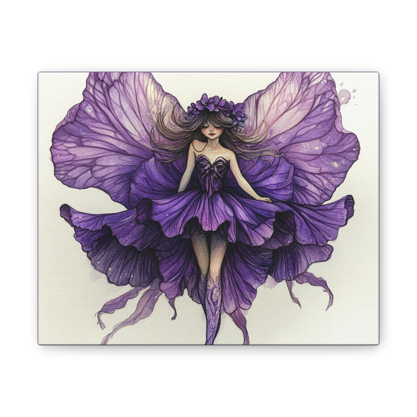 A Violet Affair - Fairies & Flowers Collection - Wall Art - on Canvas