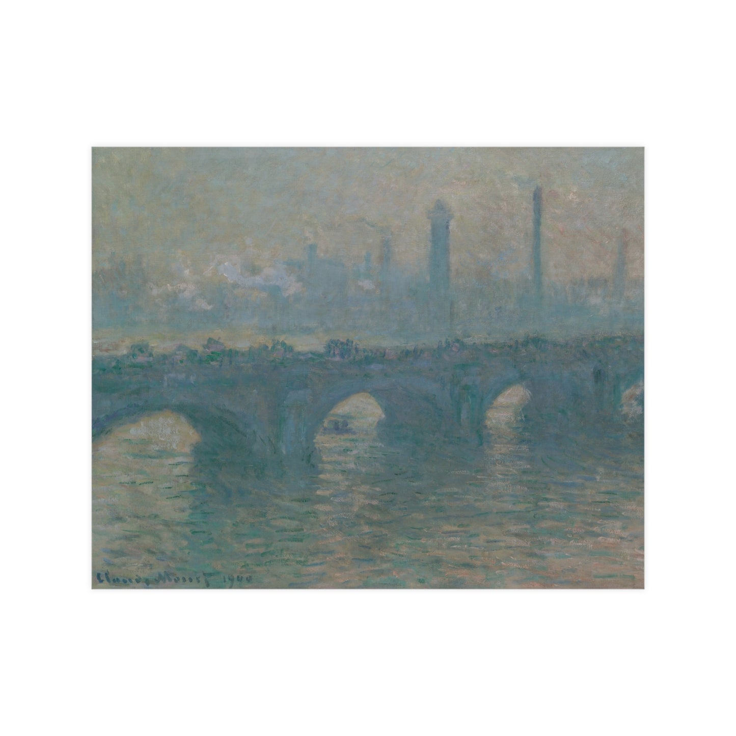 Waterloo Bridge Gray Weather - Monet Fine Art Poster