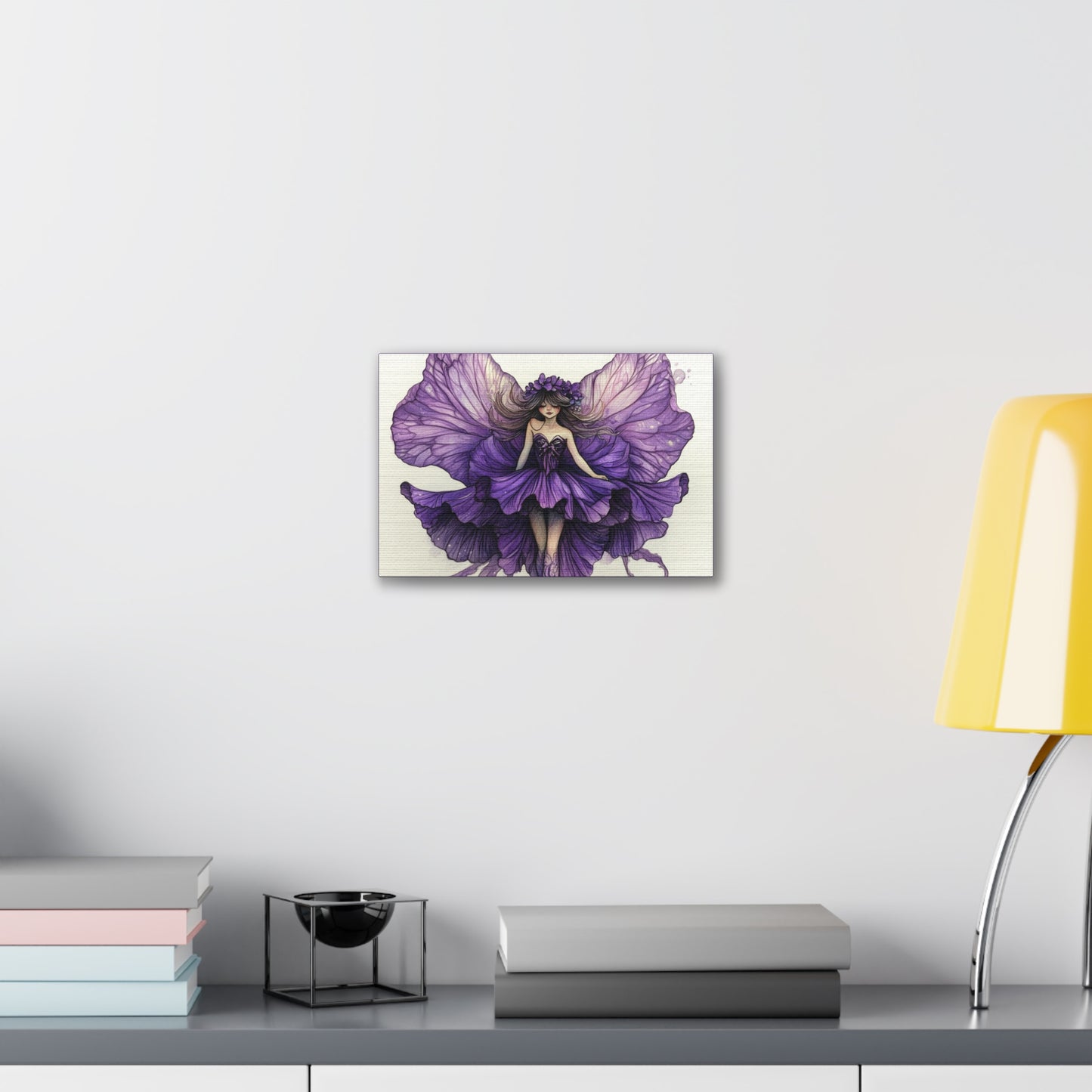 A Violet Affair - Fairies & Flowers Collection - Wall Art - on Canvas