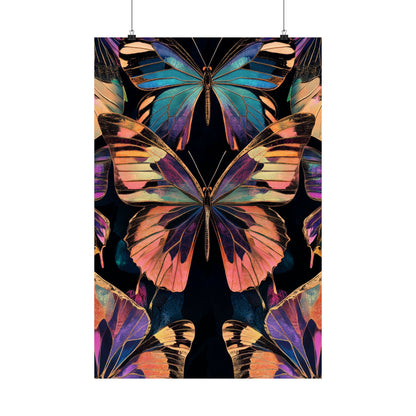 Vibrant Boho Butterflies Fine Art Pint - Matte Poster - Colorful Wall Art for Nature Lovers