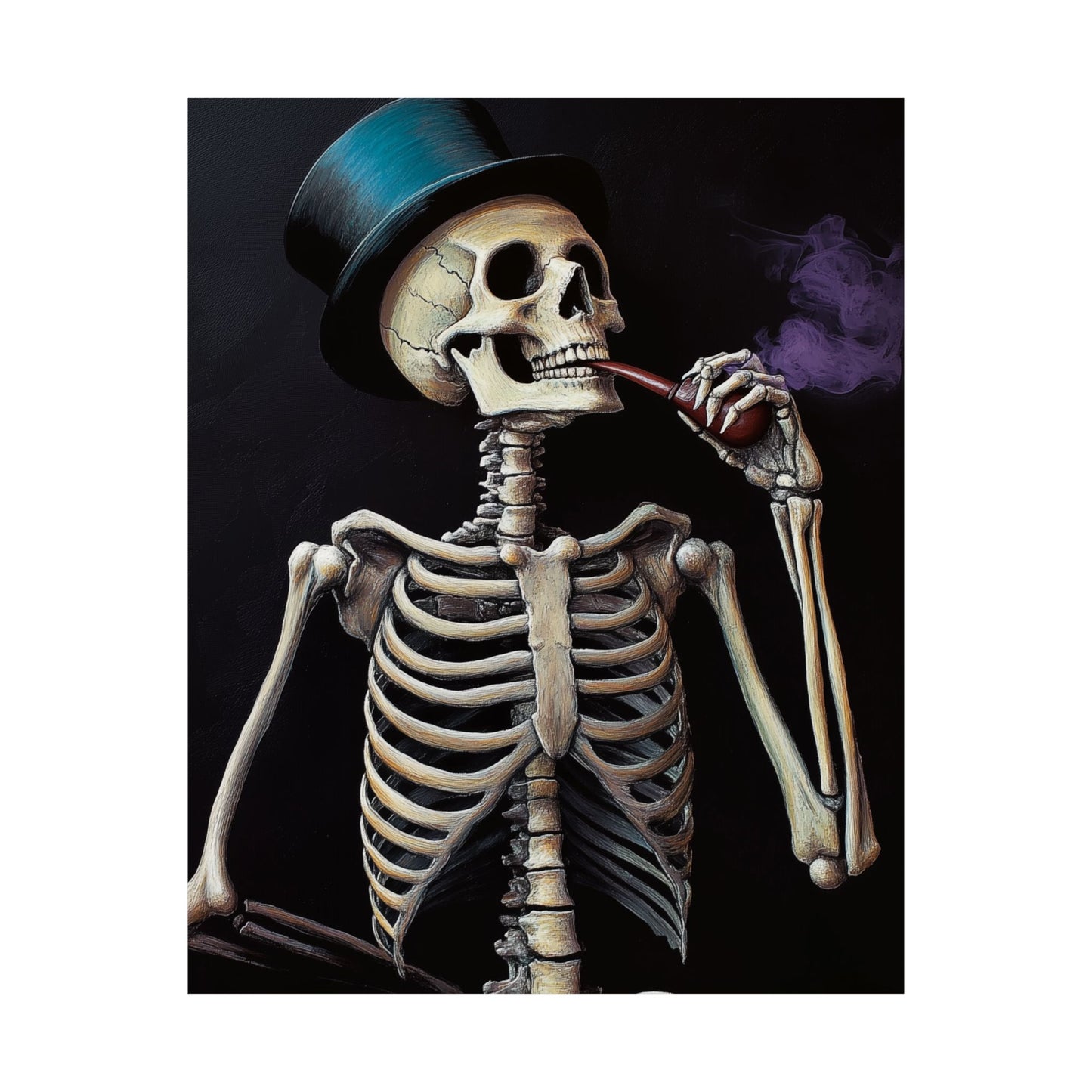 Dapper Skeleton Portrait Poster - Gothic Posters - Vertical Poster - Perfect for Halloween Party Décor