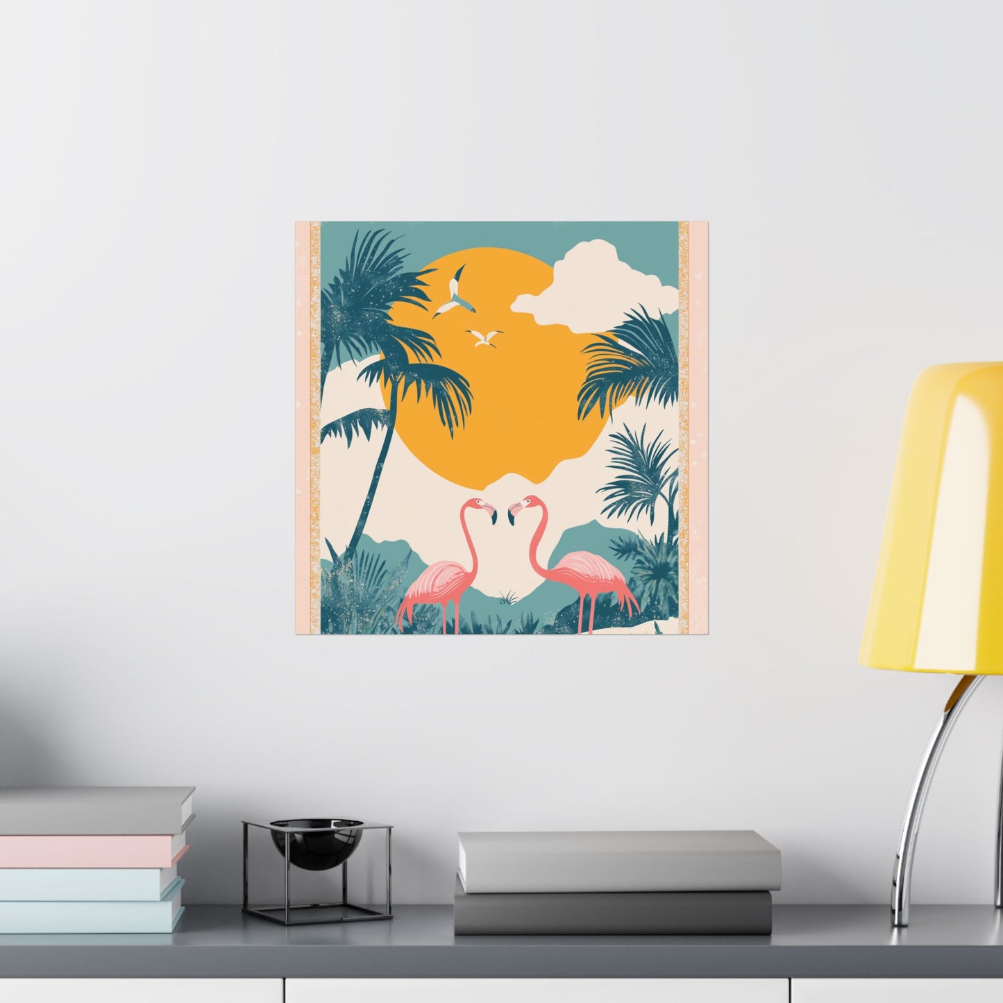 Welcome to Miami - Tropical Flamingo Poster - Boho Wall Art - Bohemian Art Prints - Home Décor