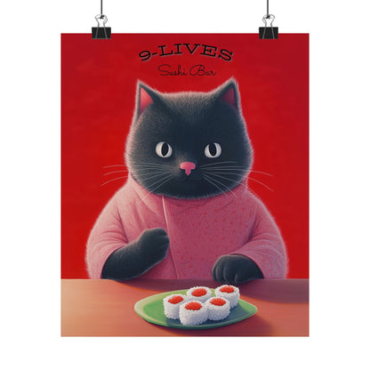 9 Lives Sushi Bar Art Print - Matte Vertical Posters