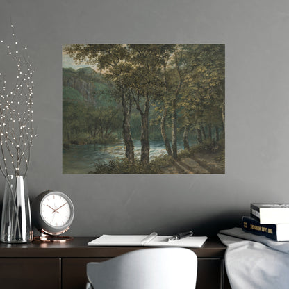 Sunlight Through Trees River Sihl - Forest Landscape Fine Art Poster