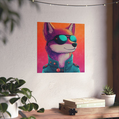 Fetching Fox - Whimsical Animals Art Poster Series - Trendy Wall Art - Vibrant Art Prints - Funny Animal Portrait Style Posters