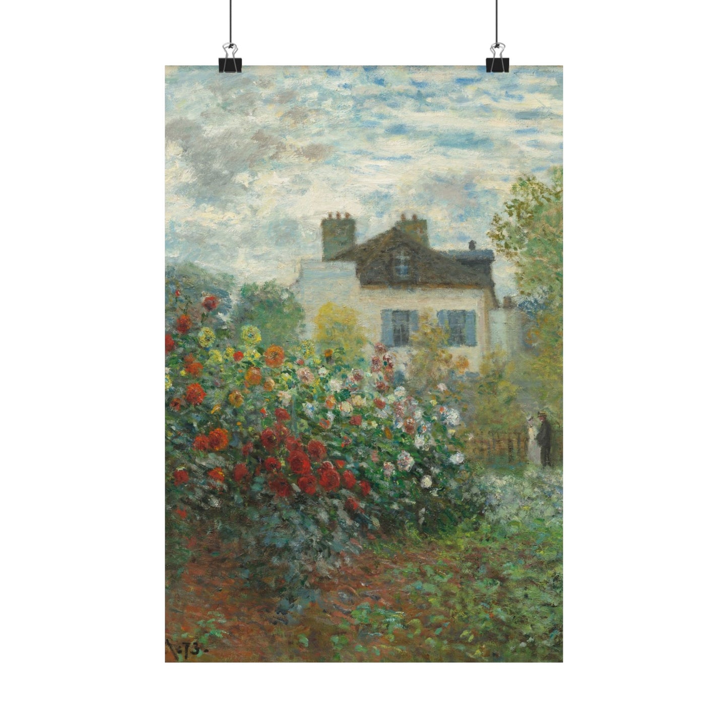 Monet - Artist's Garden at Argenteuil Fine Art Print