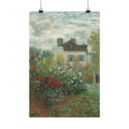 Monet - Artist's Garden at Argenteuil Fine Art Print