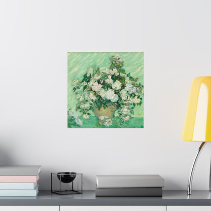 White Roses Painting - Fine Art Prints - Vintage Painting Prints - Elegant Floral - Matte Vertical Poster - White Roses Art Print