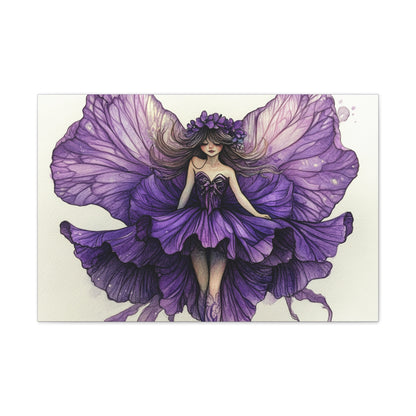 A Violet Affair - Fairies & Flowers Collection - Wall Art - on Canvas
