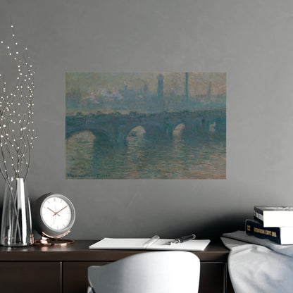 Waterloo Bridge Gray Weather - Monet Fine Art Poster