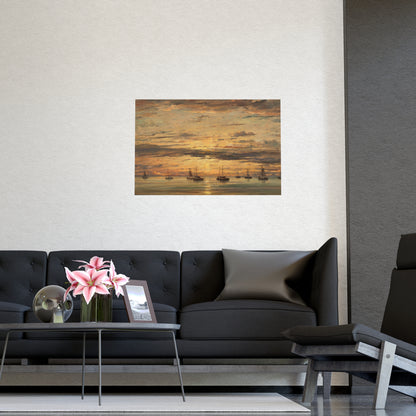 Sunset at Scheveningen - Dutch Maritime Fine Art Poster