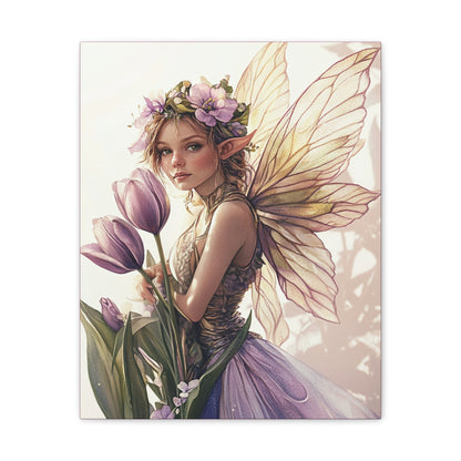 Tuesdays are for Tulips - Flowers & Fairies Collection - Fine Art Print on Canvas