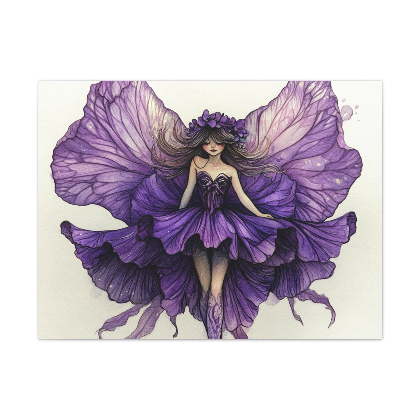 A Violet Affair - Fairies & Flowers Collection - Wall Art - on Canvas