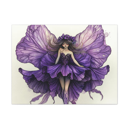 A Violet Affair - Fairies & Flowers Collection - Wall Art - on Canvas