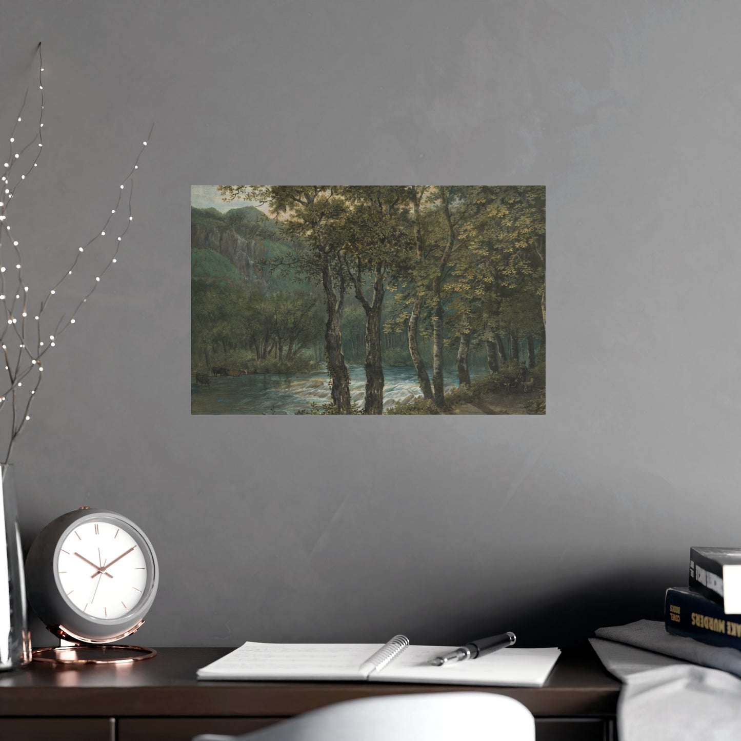 Sunlight Through Trees River Sihl - Forest Landscape Fine Art Poster