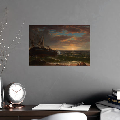 The Stranded Ship - Maritime Drama Fine Art Poster