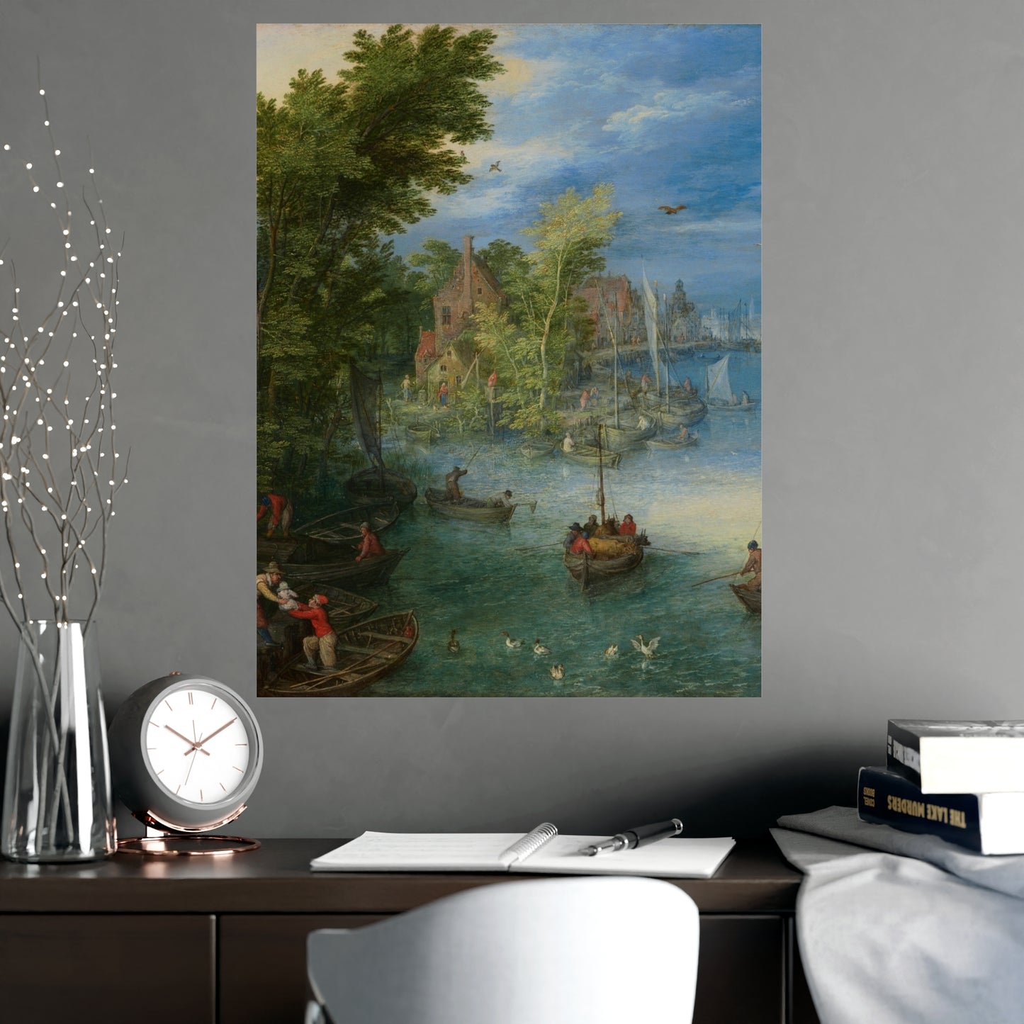 River Landscape Scene - Dutch Golden Age - Vintage Fine Art Print
