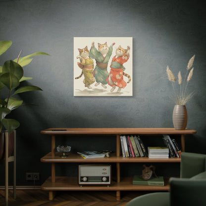Cheery Cats Prancing - Wall Art Canvas - Home Décor