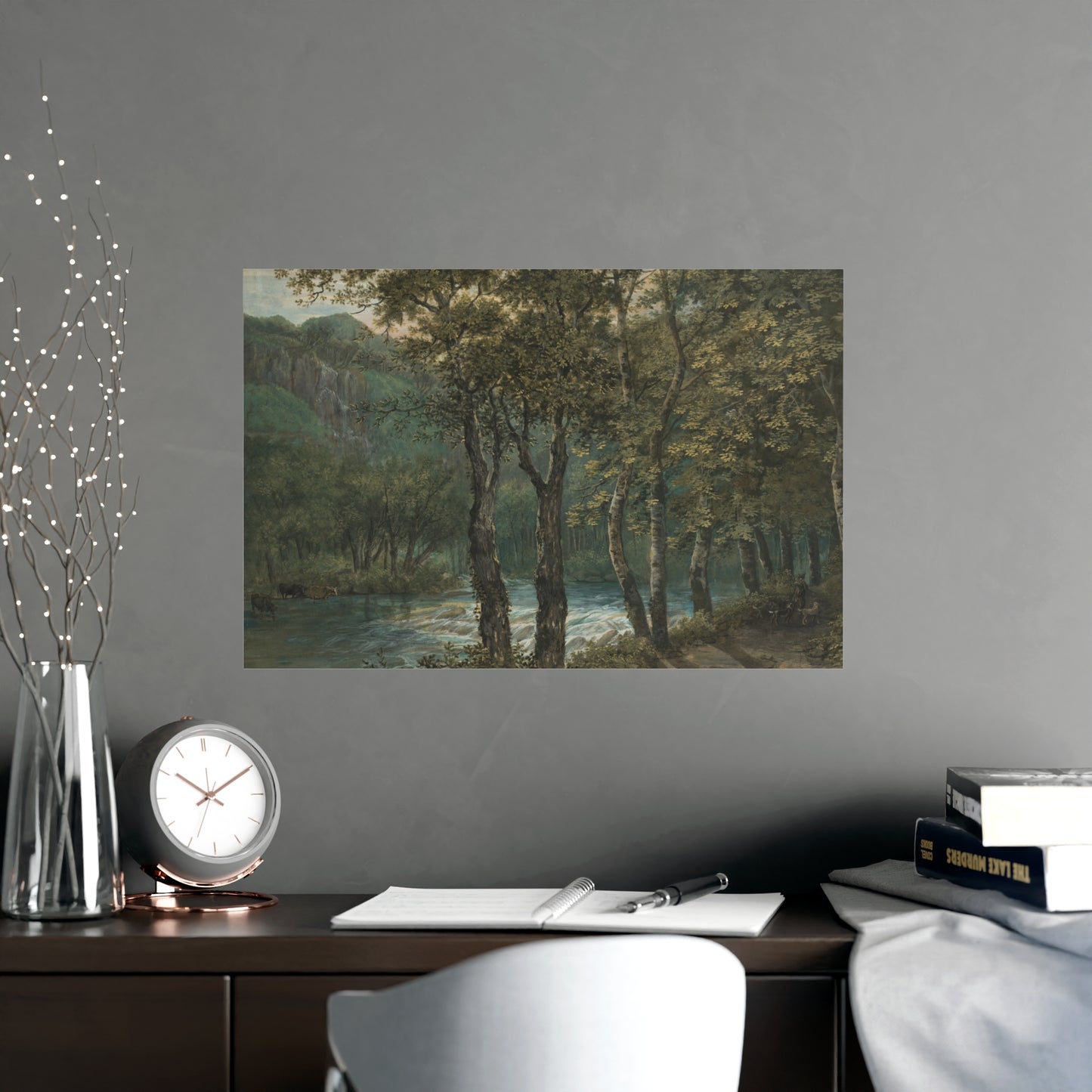 Sunlight Through Trees River Sihl - Forest Landscape Fine Art Poster