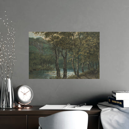 Sunlight Through Trees River Sihl - Forest Landscape Fine Art Poster