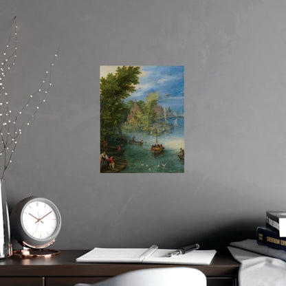 River Landscape Scene - Dutch Golden Age - Vintage Fine Art Print