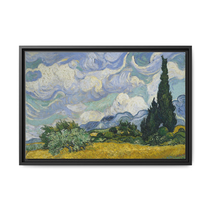 Van Gogh - Wheat Field with Cypresses - Museum Collection - Framed Canvas Print