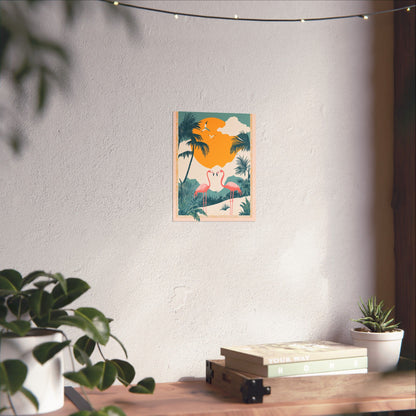Welcome to Miami - Tropical Flamingo Poster - Boho Wall Art - Bohemian Art Prints - Home Décor