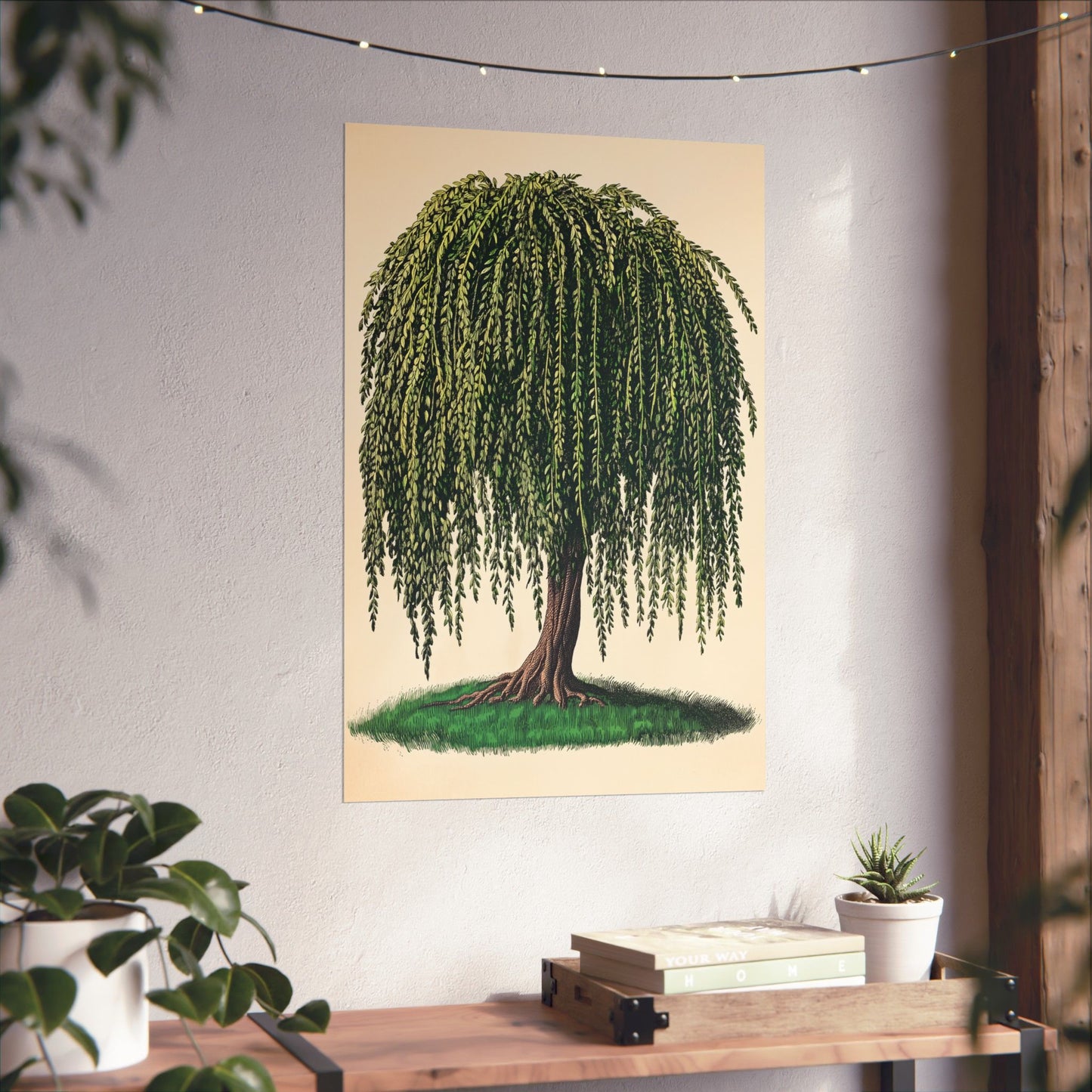 Weeping Willow Vintage Botanical Art Print - Matte Poster - Vintage Botanical Wall Art