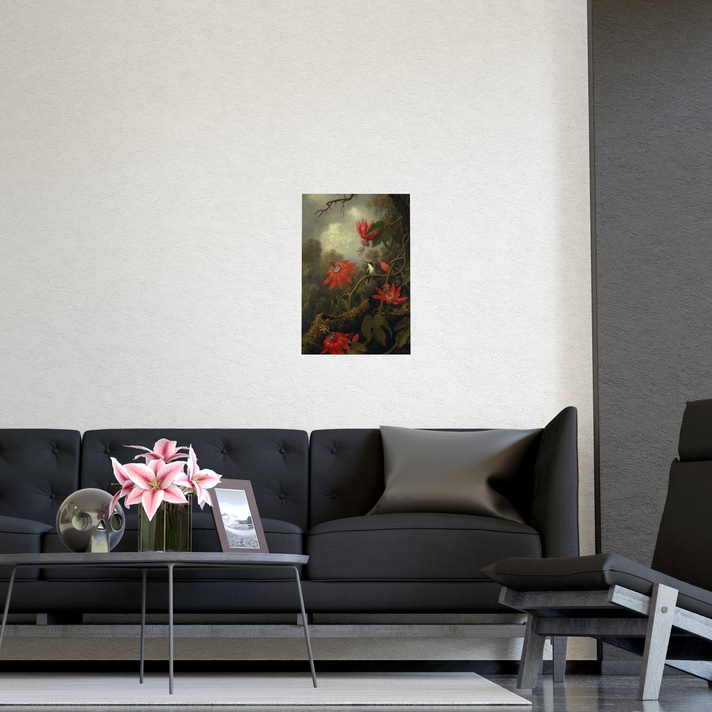 Hummingbird in Lush Tropical Landscape - Museum Collection - Fine Art Poster