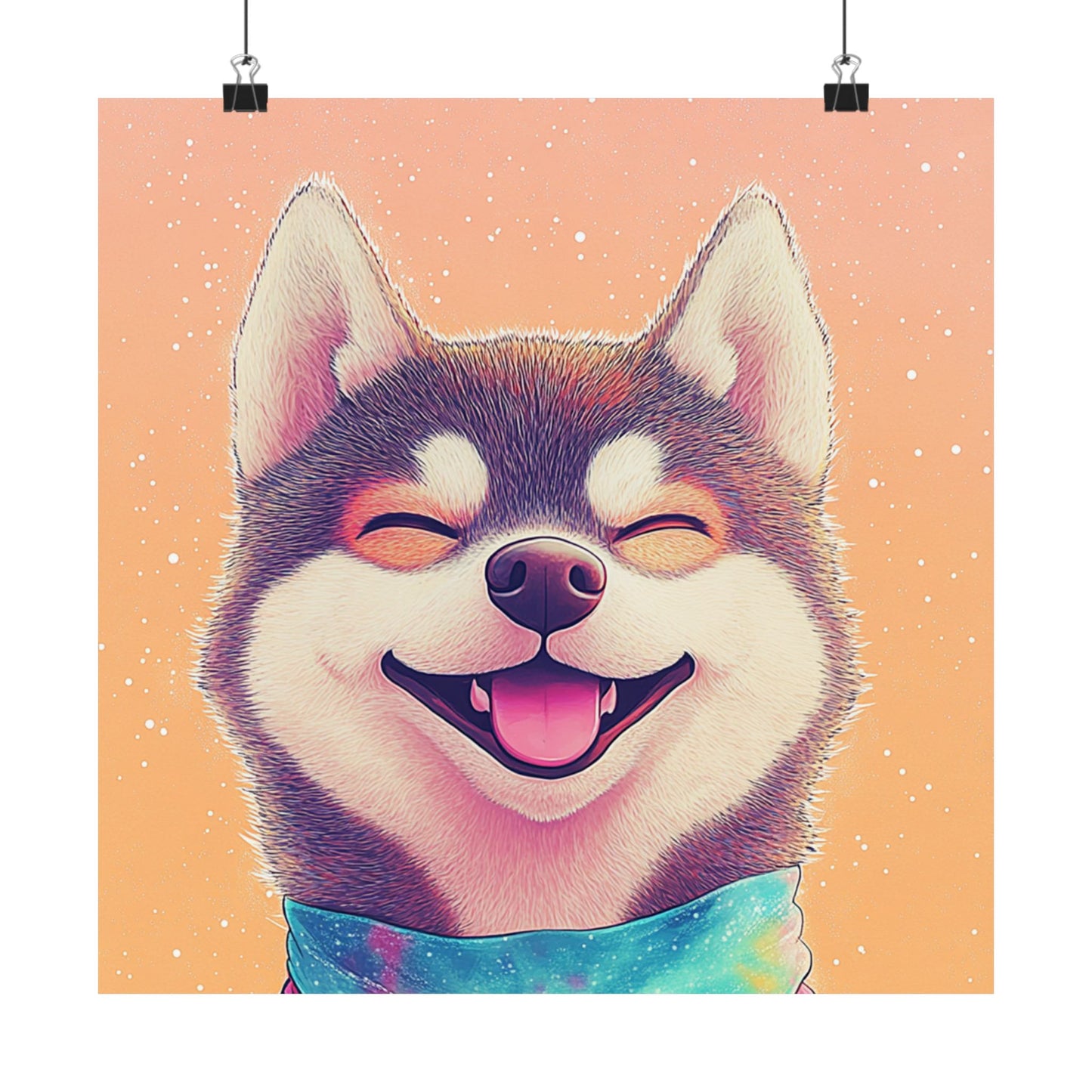 Shiba Inu So Happy - Matte Vertical Poster - Brighten Your Space with Joy - Love Dogs - Wall Art