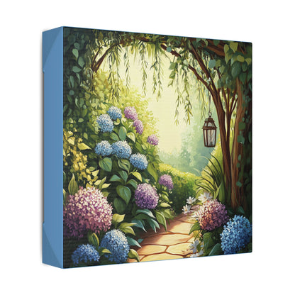Hydrangea Courtyard - Secret Garden Series - Fine Art Print on Canvas