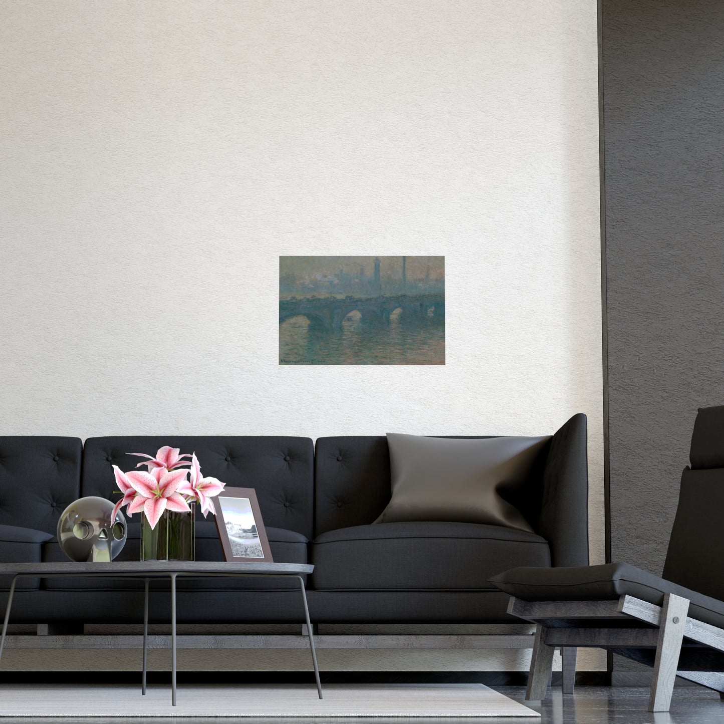 Waterloo Bridge Gray Weather - Monet Fine Art Poster