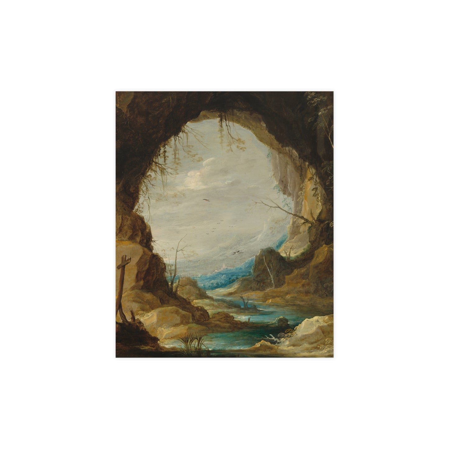 Vista from a Grotto - Romantic Cave Landscape Fine Art Poster