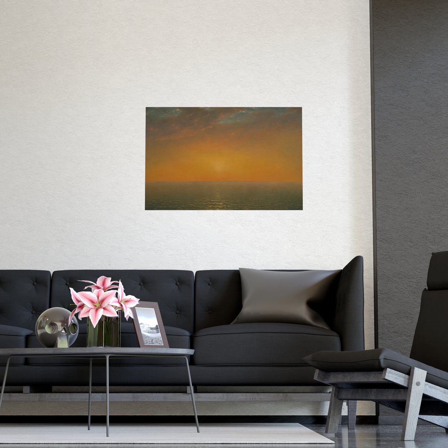 John Frederick Kensett : Sunset on the Sea (1872) - Museum Collection - Fine Art Print