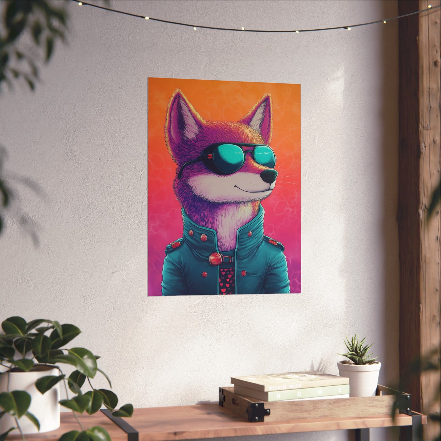 Fetching Fox - Whimsical Animals Art Poster Series - Trendy Wall Art - Vibrant Art Prints - Funny Animal Portrait Style Posters