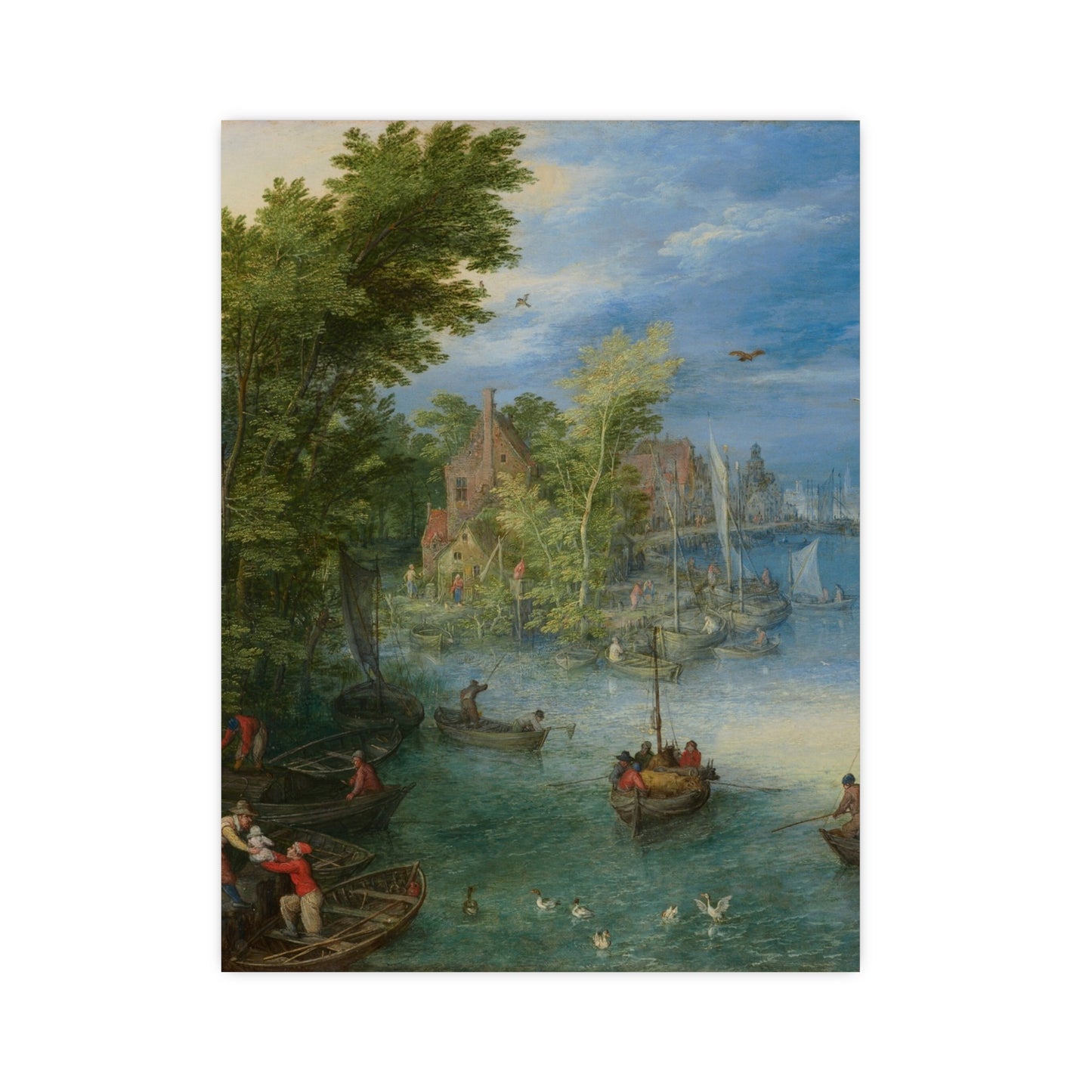 River Landscape Scene - Dutch Golden Age - Vintage Fine Art Print