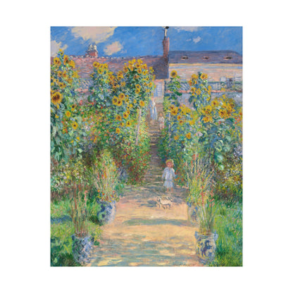 Monet - Garden at Vétheuil Sunflower Fine Art Print