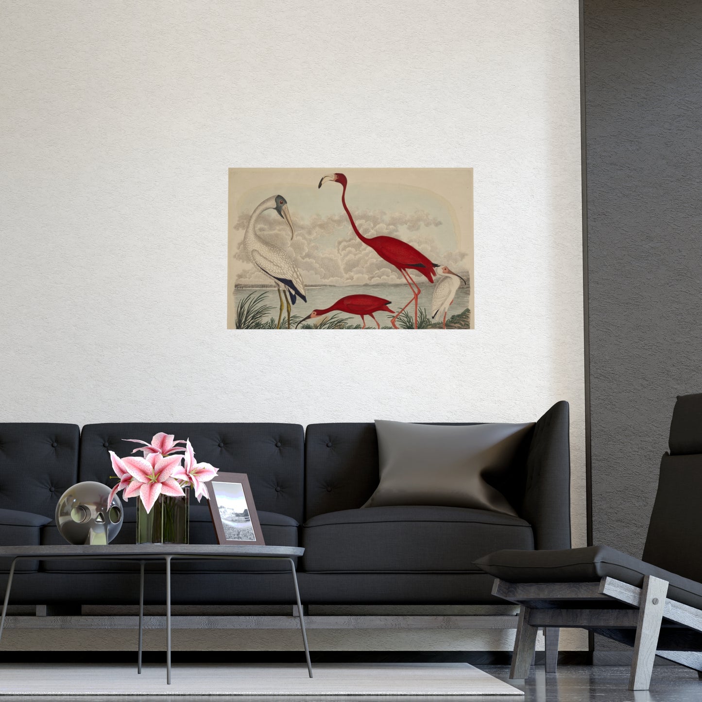 Scarlet Ibis and Flamingo - Vintage Bird Fine Art Poster