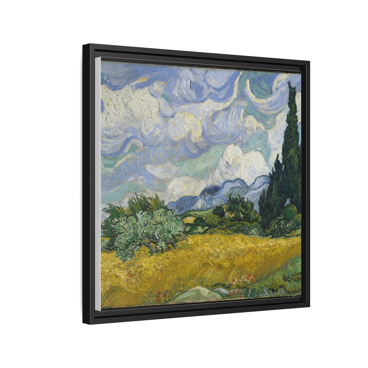 Van Gogh - Wheat Field with Cypresses - Museum Collection - Framed Canvas Print
