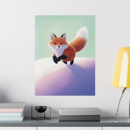 Playful Fox  - Whimsical Animals Wall Art - Cute Animal Posters -  Love Foxes - Vertical Poster
