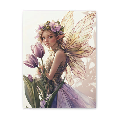 Tuesdays are for Tulips - Flowers & Fairies Collection - Fine Art Print on Canvas