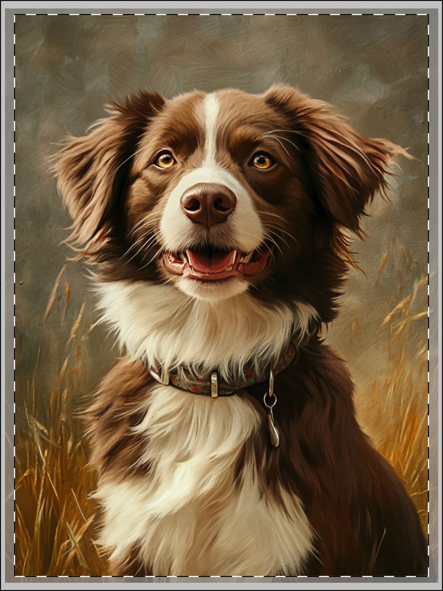 Charming Dog Portrait Framed Wall Art