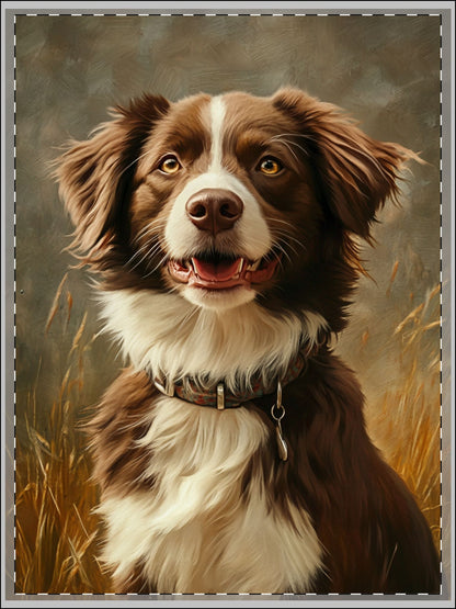 Charming Dog Portrait Framed Wall Art