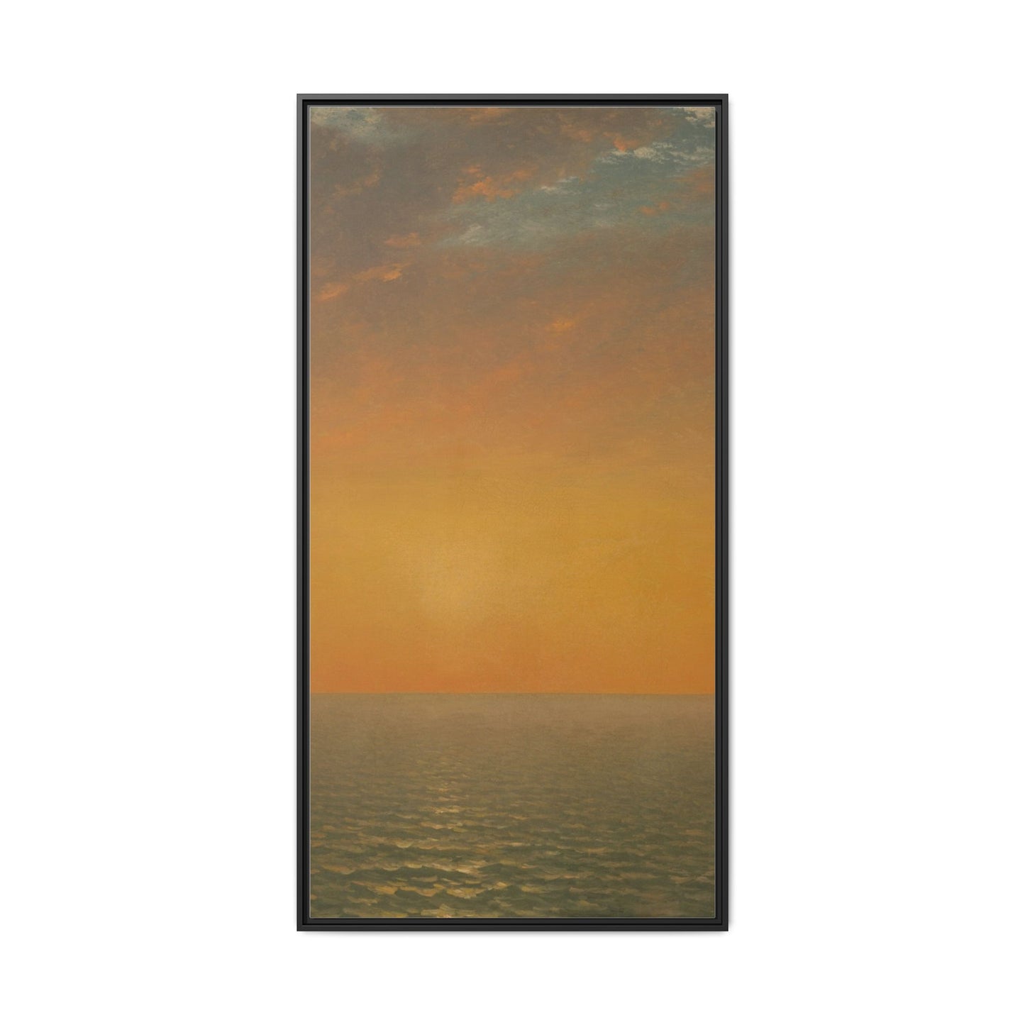 John Frederick Kensett : Sunset on the Sea (1872) - Museum Collection - Framed Canvas Print